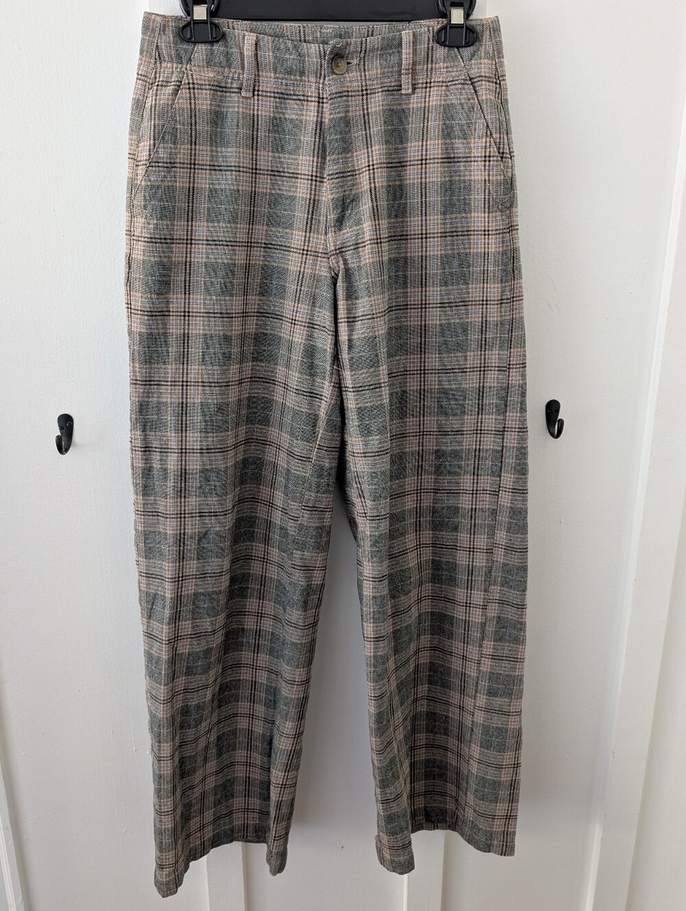 American Eagle Plaid Super High-rise Baggy Wide Leg Pants